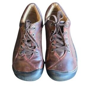 KEEN Presidio Women's 6 Brown Leather Lace-Up Walking Hiking Comfort Shoes